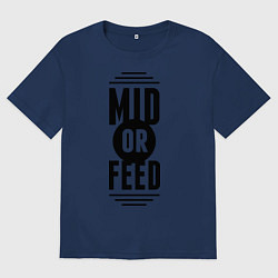 Футболка оверсайз мужская Mid or feed, цвет: тёмно-синий