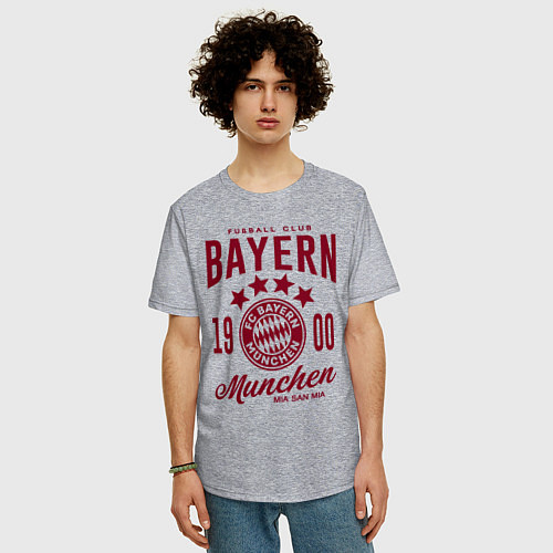 Мужская футболка оверсайз Bayern Munchen 1900 / Меланж – фото 3