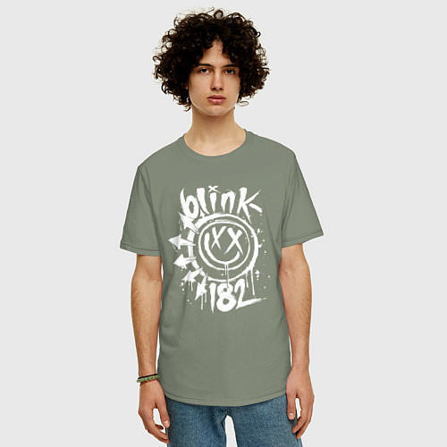 Мужская футболка оверсайз Blink-182: Smile / Авокадо – фото 3