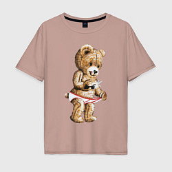Футболка оверсайз мужская Nasty Bear, цвет: пыльно-розовый