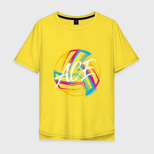Мужская футболка оверсайз Волейбол / Желтый – фото 1