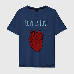 Футболка оверсайз мужская Love Is Love, цвет: тёмно-синий