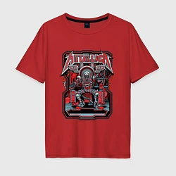 Футболка оверсайз мужская Metallica: Robot Style, цвет: красный