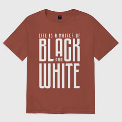 Футболка оверсайз мужская Juventus: Black & White, цвет: кирпичный