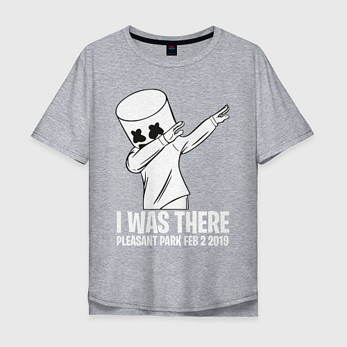 Мужская футболка оверсайз Marshmello: I was there / Меланж – фото 1