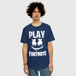 Футболка оверсайз мужская Marshmello: Play Fortnite, цвет: тёмно-синий — фото 2