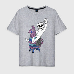 Футболка оверсайз мужская Marshmello x Llama, цвет: меланж