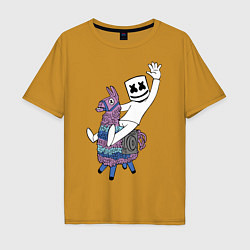 Футболка оверсайз мужская Marshmello x Llama, цвет: горчичный