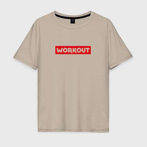 Мужская футболка оверсайз Obey workout / Миндальный – фото 1