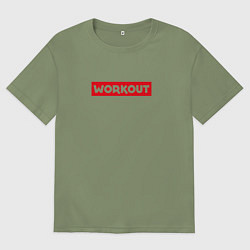 Футболка оверсайз мужская Obey workout, цвет: авокадо