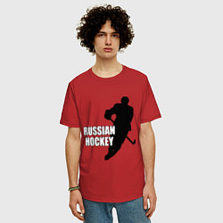Футболка оверсайз мужская Russian Red Hockey, цвет: красный — фото 2