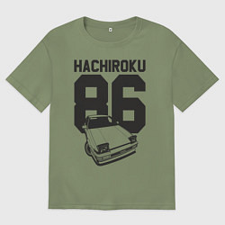 Мужская футболка оверсайз Toyota AE86 Hachiroku