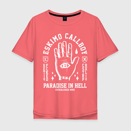 Мужская футболка оверсайз Eskimo Callboy: Paradise in Hell / Коралловый – фото 1