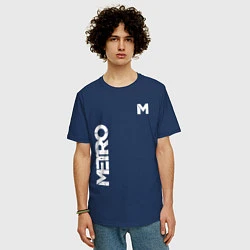 Футболка оверсайз мужская METRO M, цвет: тёмно-синий — фото 2