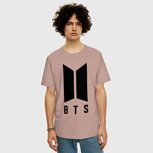 Мужская футболка оверсайз BTS J-HOPE / Пыльно-розовый – фото 3