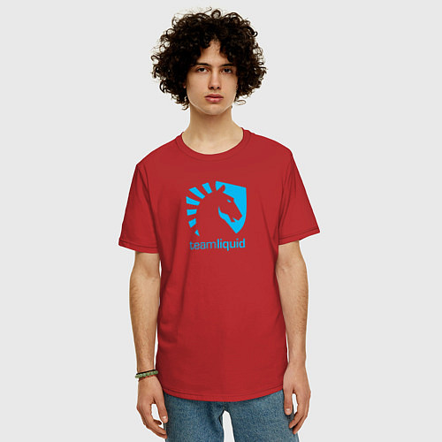 Мужская футболка оверсайз TEAM LIQUID / Красный – фото 3