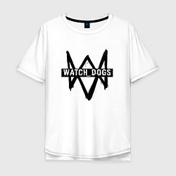 Футболка оверсайз мужская Watch Dogs: Black Logo, цвет: белый