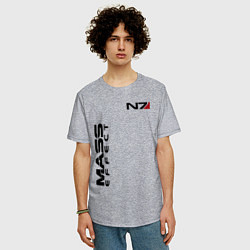 Футболка оверсайз мужская MASS EFFECT N7, цвет: меланж — фото 2