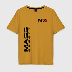 Футболка оверсайз мужская MASS EFFECT N7, цвет: горчичный