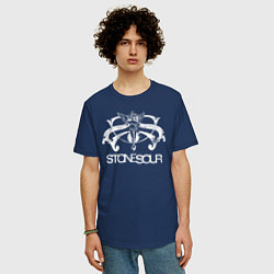 Футболка оверсайз мужская Stone Sour, цвет: тёмно-синий — фото 2