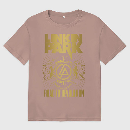 Мужская футболка оверсайз Linkin Park: Road to Revolution / Пыльно-розовый – фото 1