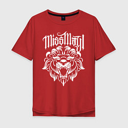 Футболка оверсайз мужская Miss May I: Angry Lion цвета красный — фото 1