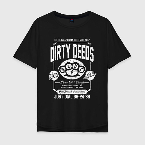 Мужская футболка оверсайз AC/DC: Dirty Deeds / Черный – фото 1
