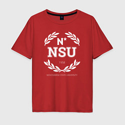 Футболка оверсайз мужская NSU, цвет: красный