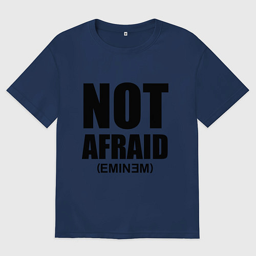 Мужская футболка оверсайз Not Afraid / Тёмно-синий – фото 1