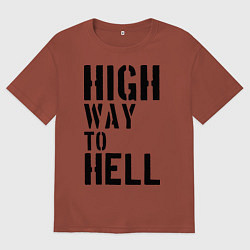 Мужская футболка оверсайз High way to hell