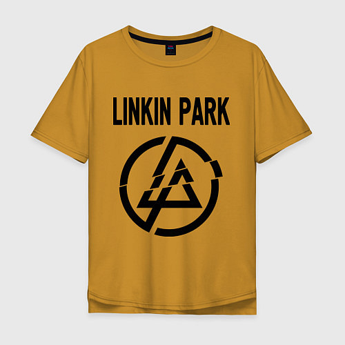 Мужская футболка оверсайз Linkin Park / Горчичный – фото 1
