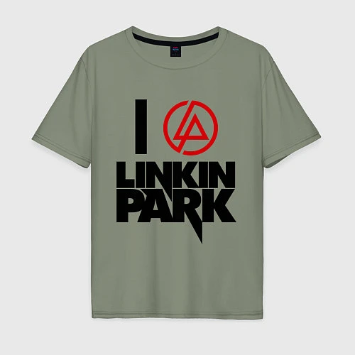 Мужская футболка оверсайз I love Linkin Park / Авокадо – фото 1