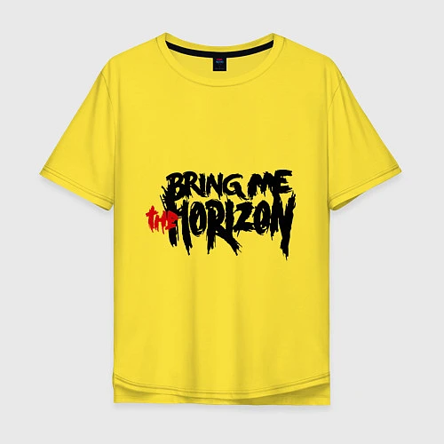 Мужская футболка оверсайз Bring me the horizon / Желтый – фото 1