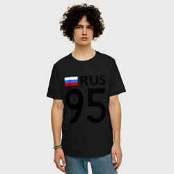 Футболка оверсайз мужская RUS 95, цвет: черный — фото 2