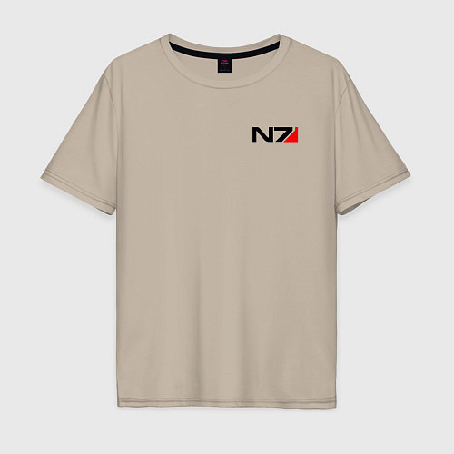 Мужская футболка оверсайз Mass Effect N7 / Миндальный – фото 1
