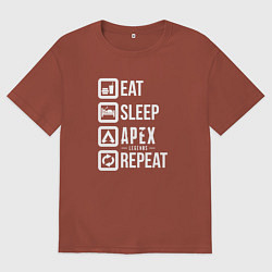 Мужская футболка оверсайз Eat, Sleep, Apex, Repeat