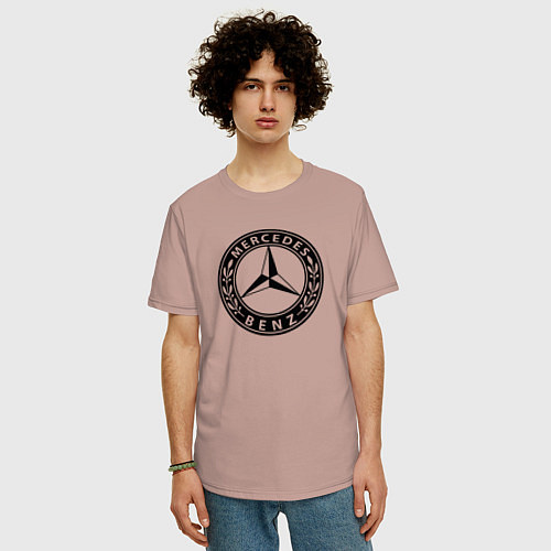 Мужская футболка оверсайз MERCEDES-BENZ: Classic / Пыльно-розовый – фото 3
