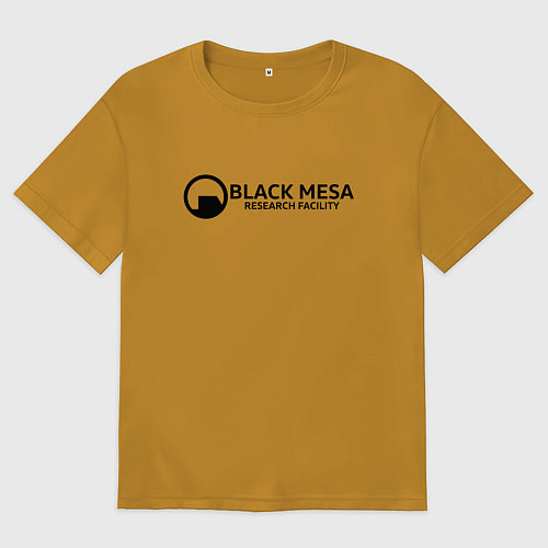 Мужская футболка оверсайз Black Mesa: Research Facility / Горчичный – фото 1