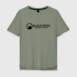 Футболка оверсайз мужская Black Mesa: Research Facility, цвет: авокадо