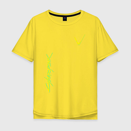 Мужская футболка оверсайз Cyberpunk 2077: V-Style / Желтый – фото 1