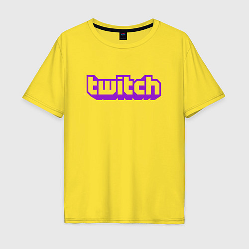 Мужская футболка оверсайз Twitch Logo / Желтый – фото 1