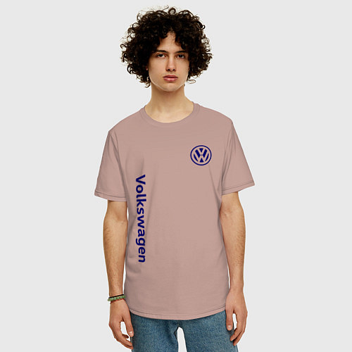 Мужская футболка оверсайз VOLKSWAGEN / Пыльно-розовый – фото 3
