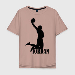 Футболка оверсайз мужская Jordan Basketball, цвет: пыльно-розовый