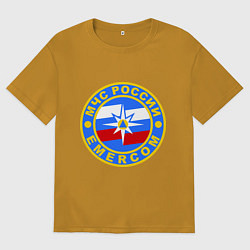 Футболка оверсайз мужская Emercom Russia, цвет: горчичный