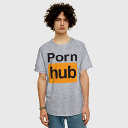 Футболка оверсайз мужская PornHub, цвет: меланж — фото 2