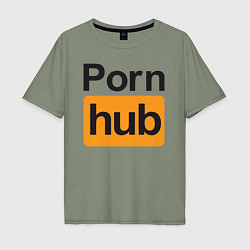 Футболка оверсайз мужская PornHub, цвет: авокадо