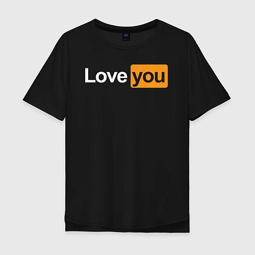 Мужская футболка оверсайз PornHub: Love You / Черный – фото 1