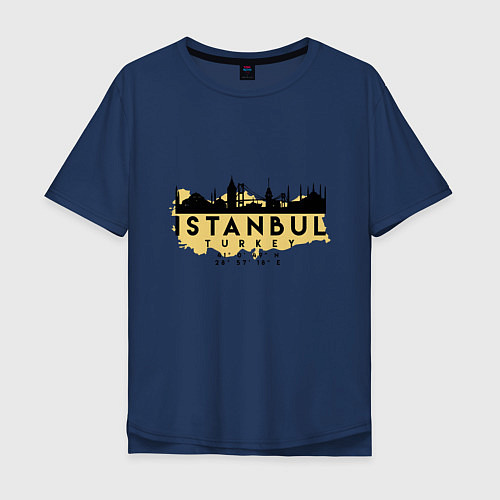 Мужская футболка оверсайз Стамбул - Турция / Тёмно-синий – фото 1