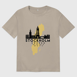 Футболка оверсайз мужская Stockholm, цвет: миндальный