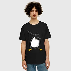 Футболка оверсайз мужская DAB Pinguin, цвет: черный — фото 2